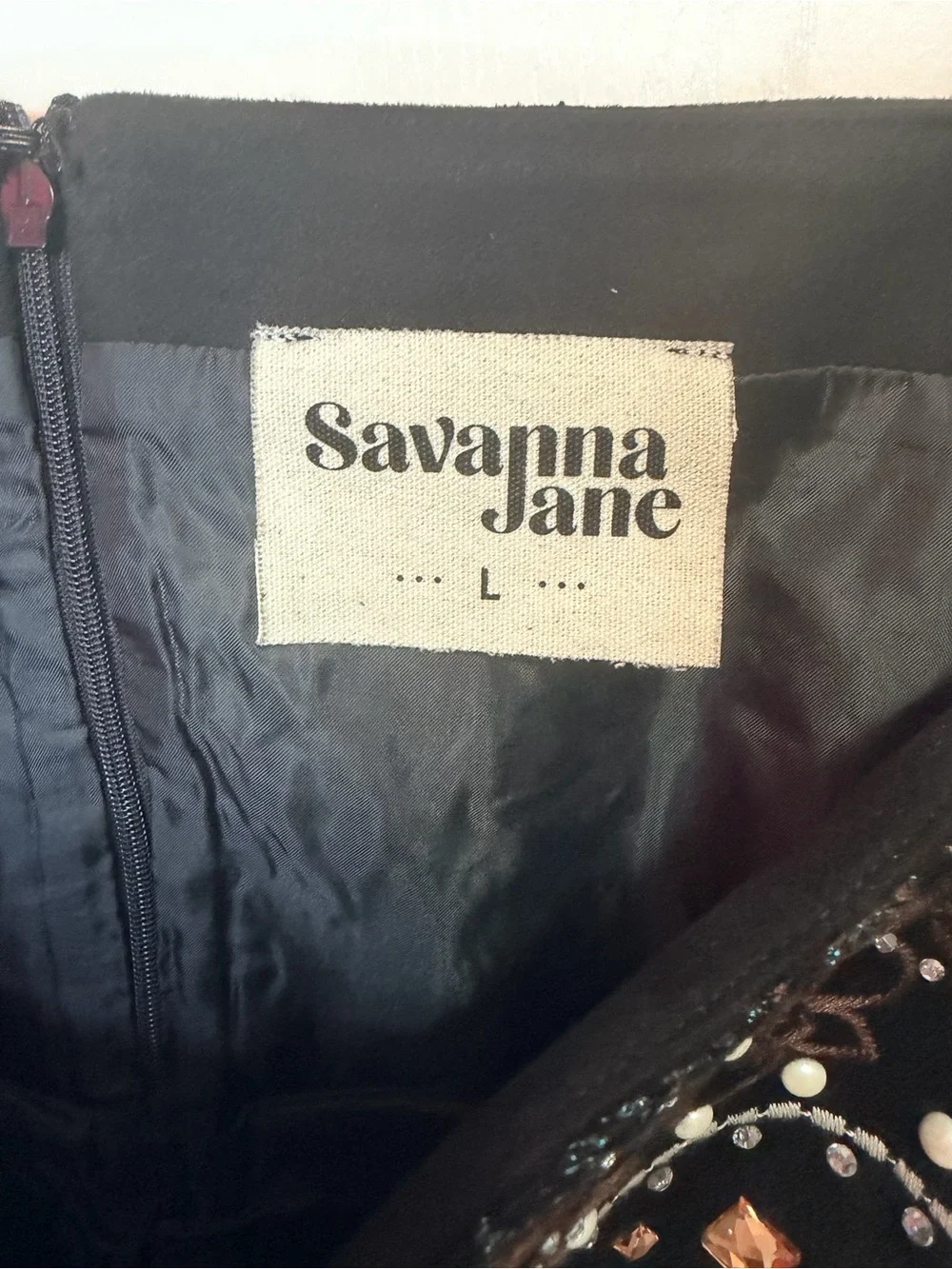 Savanna Jane black embellished